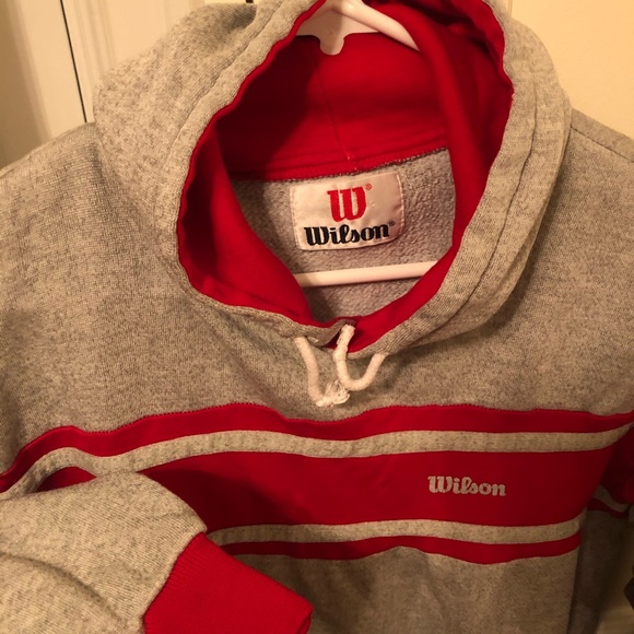 Vintage Wilson Tennis Hoodie Red Ringer Sweatshirt - Picture 8 of 11